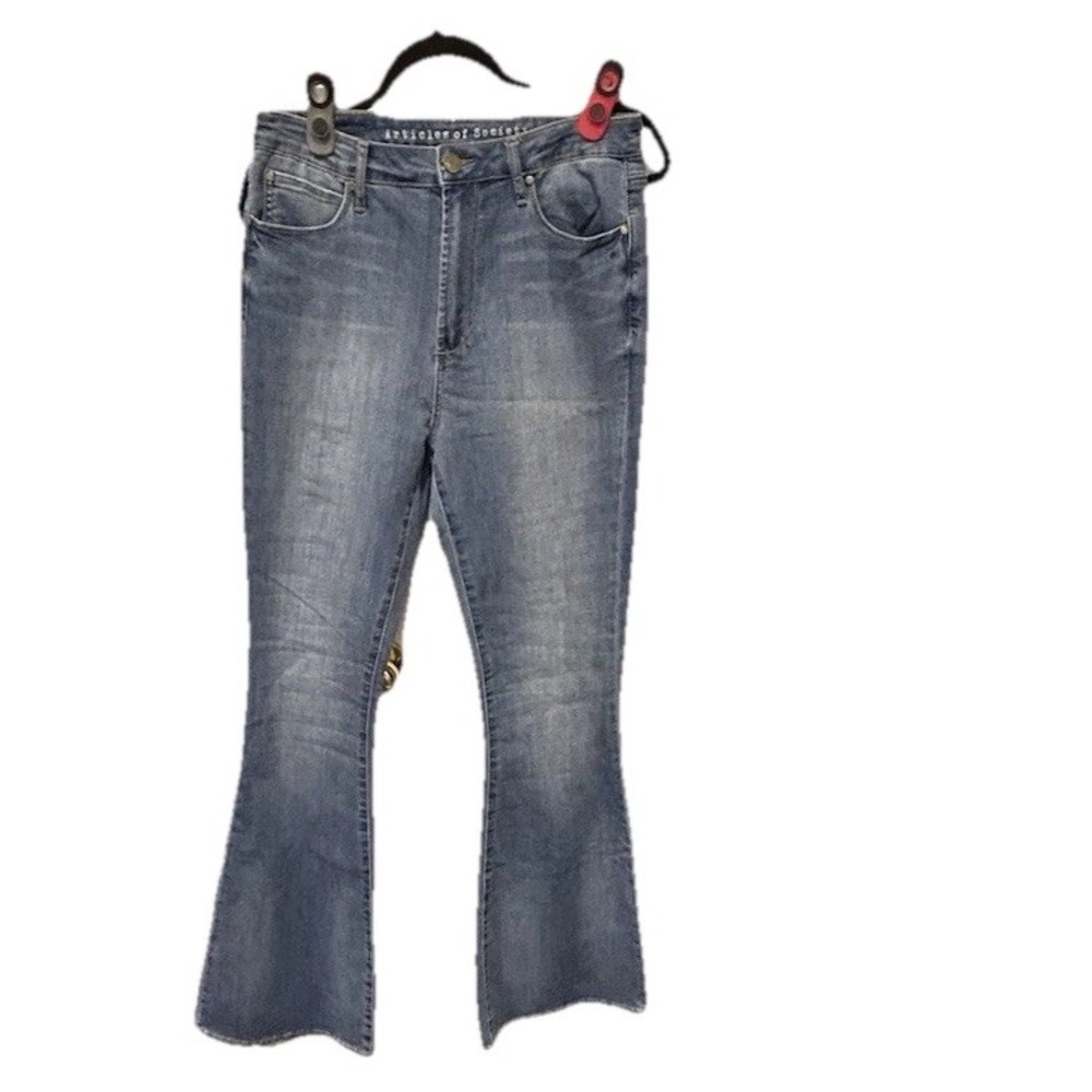 Articles Of Society Faith Flare Jeans, Women Size 29 Light Wash Boot Cut Y2K - Picture 2 of 15